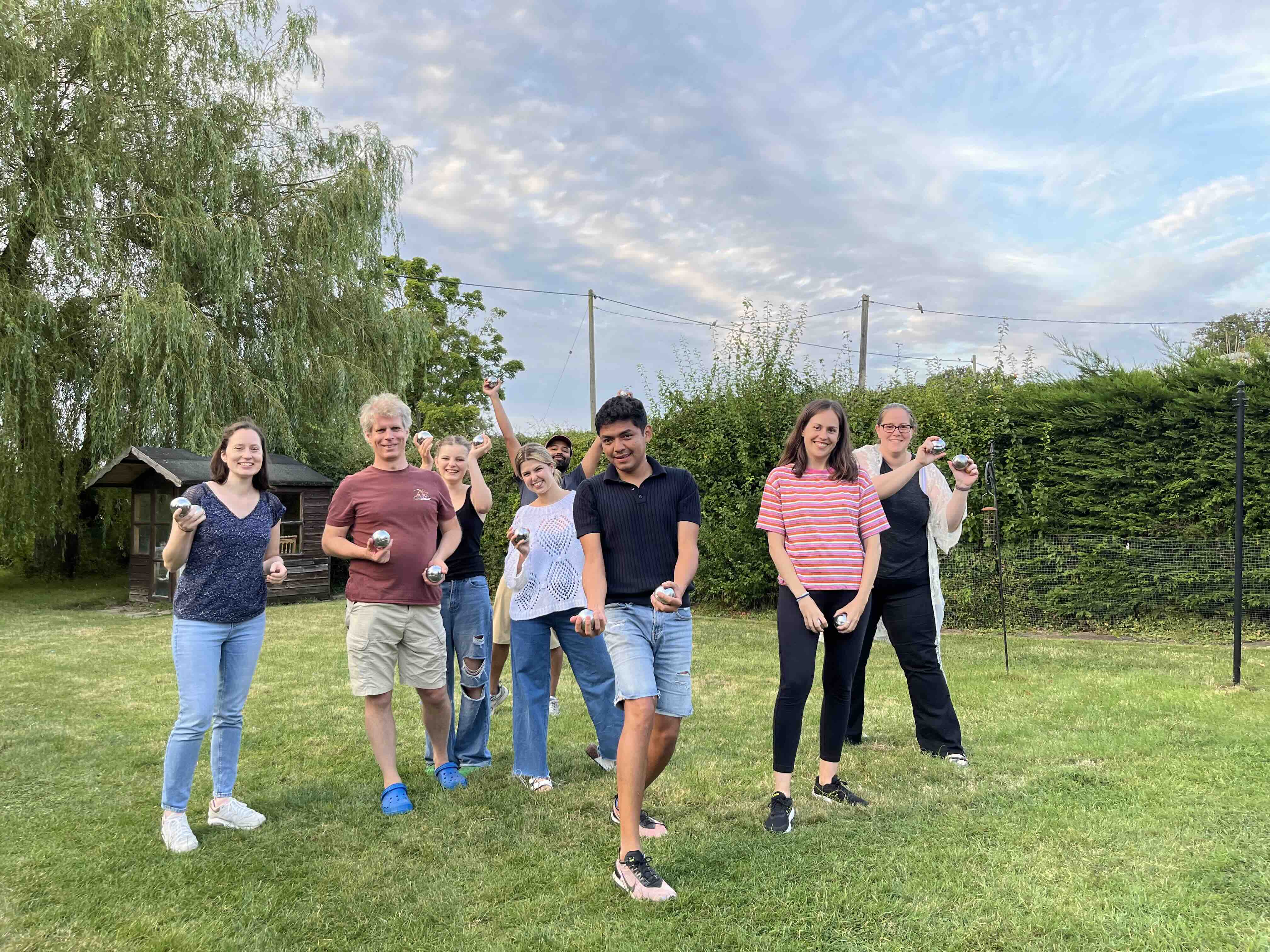 Post-barbecue game of boules